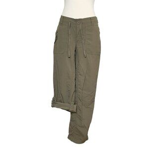 North Face Convertible Hiking Pants Womens 4 Olive / Brown Nylon Outdoor Roll Up
